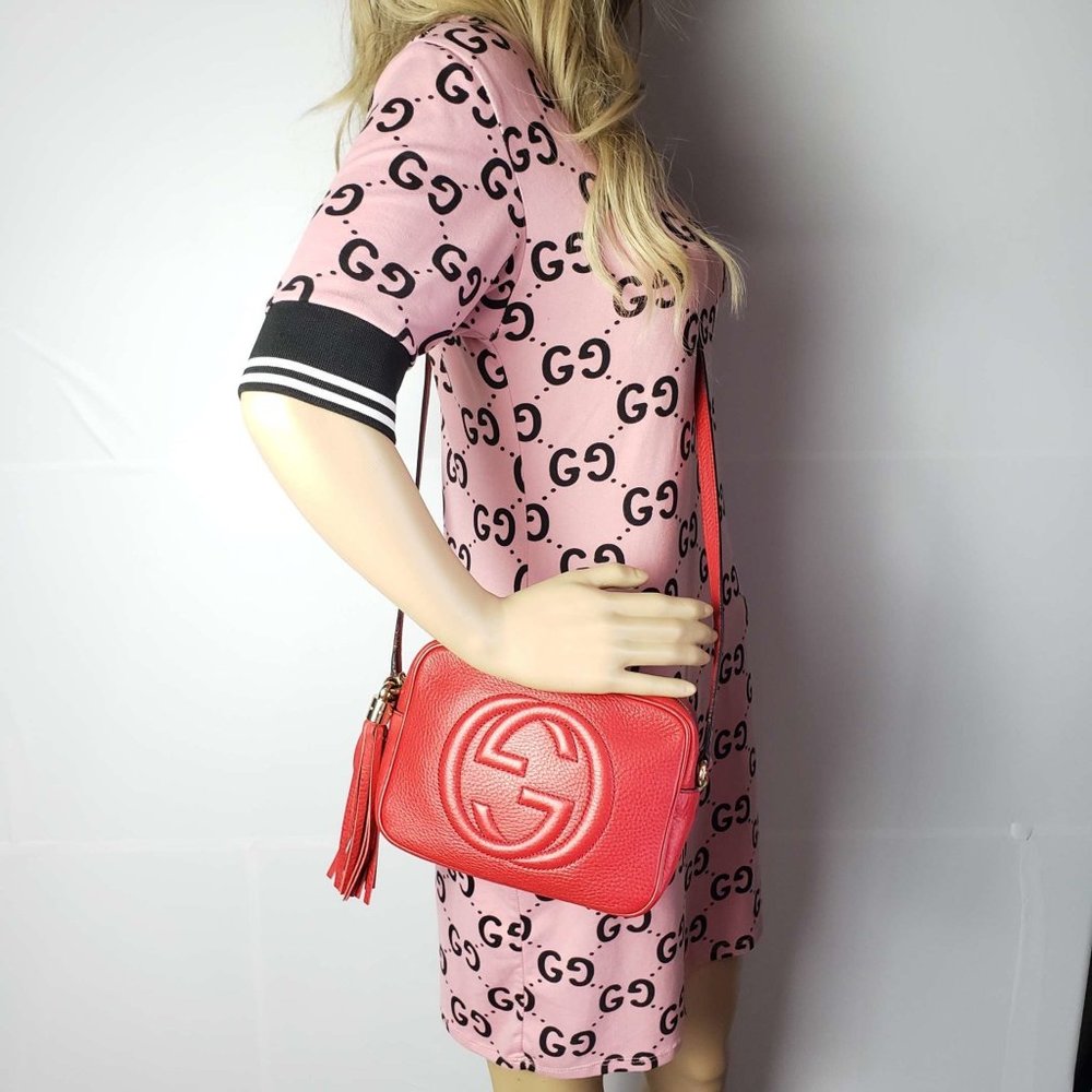 100% Authentic Gucci GG Soho Disco Camera Red Crossbody Bag - Picture 14 of 14